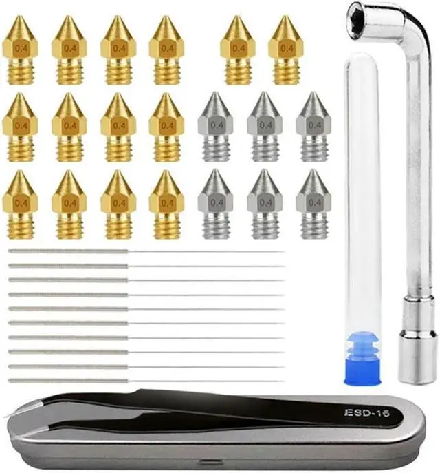 Main image of Ruth's sister 3D Printer MK8 Nozzle Print Head Cleaning Tool ESD Tweezers Socket Wrench Combination Kit For CR-10 Ender Series