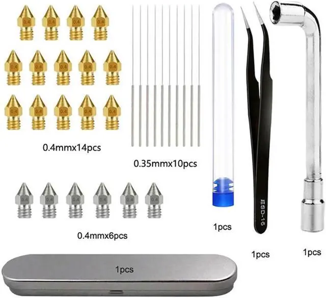 Alt view image 4 of 4 - Ruth's sister 3D Printer MK8 Nozzle Print Head Cleaning Tool ESD Tweezers Socket Wrench Combination Kit For CR-10 Ender Series