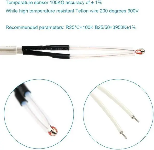 Alt view image 2 of 4 - Ruth's sister 5Pcs Aluminum Heater Block For MK7 / MK8 3D Printer NTC 3950 100K Thermistor 12V 40W 620 Ceramic Cartridge Heater