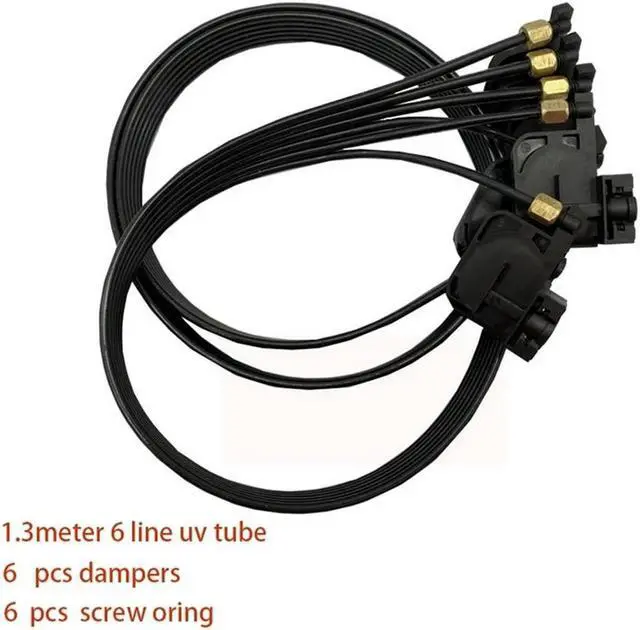 Alt view image 3 of 4 - Ruth's sister 6 Color Ink Tube Hose Pipe Pipe Line 1.3M With Uv Square Small Damper Screw Nuts Oring For R330 R290 T50 L800