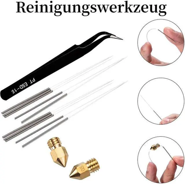 Alt view image 4 of 4 - Ruth's sister 3D Printer Nozzle, 0.4Mm MK8 Nozzles, 30 Pieces Extruder Nozzle For 1.75 Mm Filament 3D Printer With Nozzle Cleaner Tool