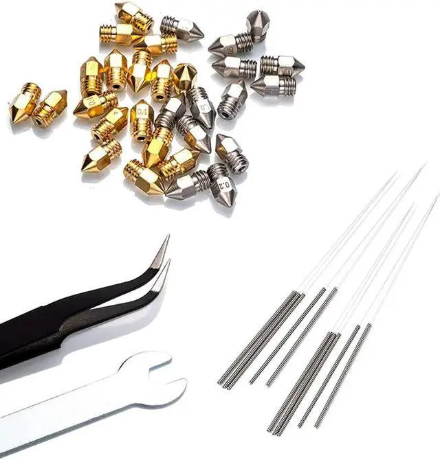 Alt view image 2 of 4 - Ruth's sister 3D Printer Nozzle, 0.4Mm MK8 Nozzles, 30 Pieces Extruder Nozzle For 1.75 Mm Filament 3D Printer With Nozzle Cleaner Tool