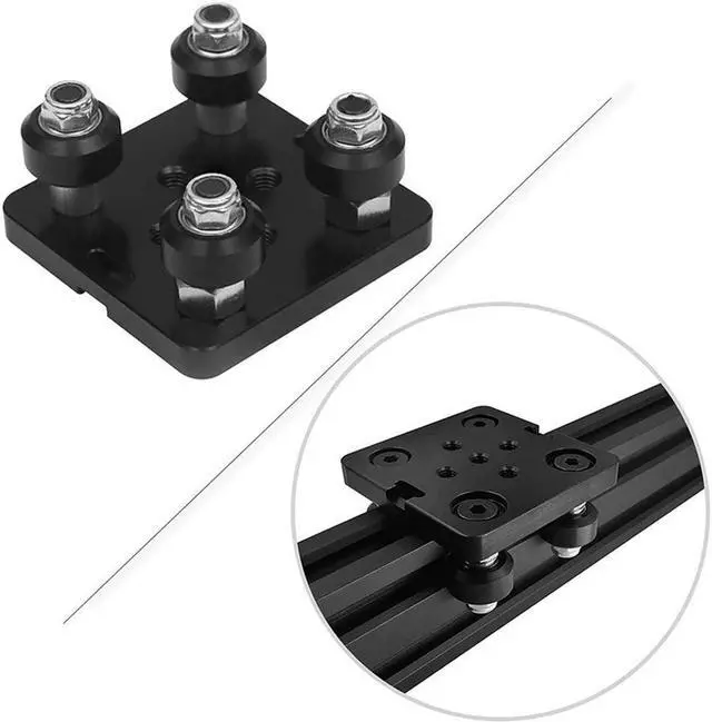 Alt view image 4 of 4 - Ruth's sister 3D Printer Accessories Parts, Openbuilds2040 Aluminum Profile Pulley V-Shaped Gantry Plate, V-Slot Mini Five-Wheel Disc