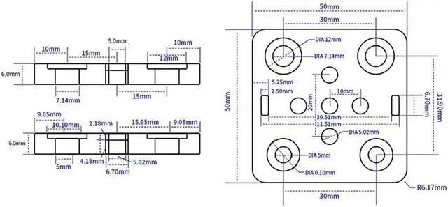 Alt view image 2 of 4 - Ruth's sister 3D Printer Accessories Parts, Openbuilds2040 Aluminum Profile Pulley V-Shaped Gantry Plate, V-Slot Mini Five-Wheel Disc