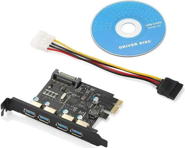 Alt view image 3 of 4 - Ruth's sister USB3.0 4-Port Expansion Card, PCI-E To USB 3.0 Type-A Expansion Card With 15-Pin SATA Power Connector