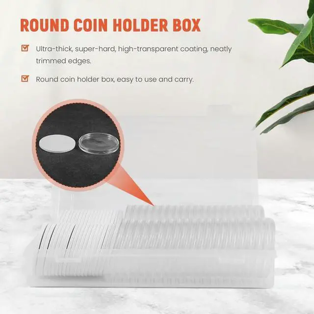 Alt view image 4 of 4 - Ruth's sister 46 Mm Coin Capsules Plastic Round Coin Holder Case And 7Sizes (16/20/25/27/30/38/46Mm) Protect Gasket