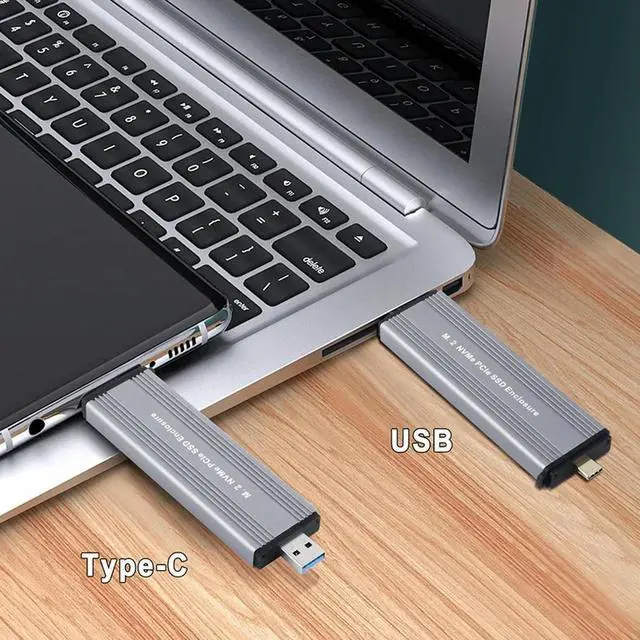 Alt view image 4 of 4 - Ruth's sister M.2 NVME Pcie SSD Enclosure Case With USB C 3.1 Gen 2 USB3.0 To M.2 M Key HDD Enclosure For 2230 2242 2260 2280