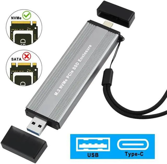 Alt view image 3 of 4 - Ruth's sister M.2 NVME Pcie SSD Enclosure Case With USB C 3.1 Gen 2 USB3.0 To M.2 M Key HDD Enclosure For 2230 2242 2260 2280