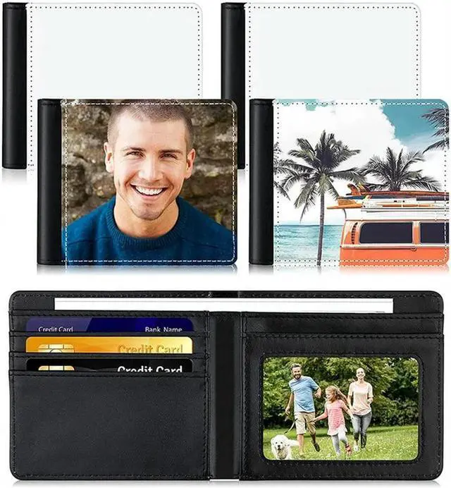 Main image of Ruth's sister 4Pcs Sublimation Wallet Blank Heat Transfer Sublimation Wallets Bank Card Holder For Men Gift Office Travel Work Supply