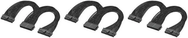 Main image of Ruth's sister 3X Dual PSU Power Supply 24-Pin ATX Motherboard Splitter Cable,24Pin(20+4) For ATX Motherboard Extension Cable