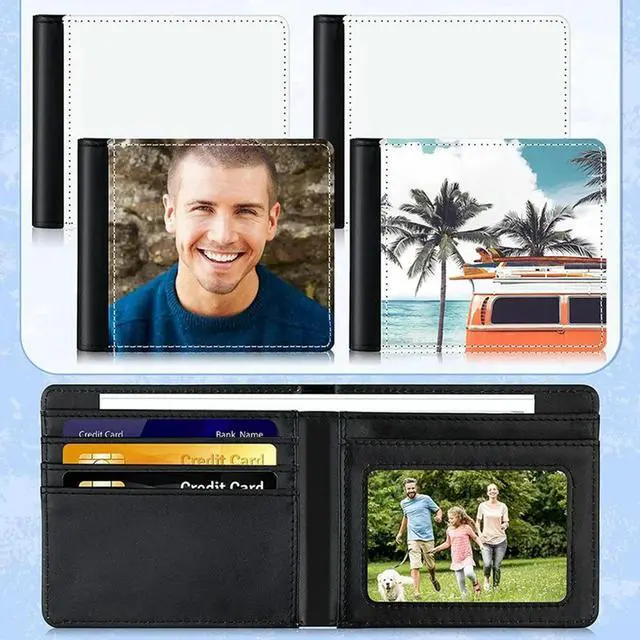 Alt view image 3 of 4 - Ruth's sister 4Pcs Sublimation Wallet Blank Heat Transfer Sublimation Wallets Bank Card Holder For Men Gift Office Travel Work Supply