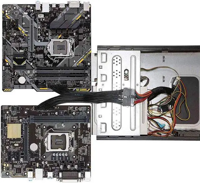 Alt view image 4 of 4 - Ruth's sister 3X Dual PSU Power Supply 24-Pin ATX Motherboard Splitter Cable,24Pin(20+4) For ATX Motherboard Extension Cable