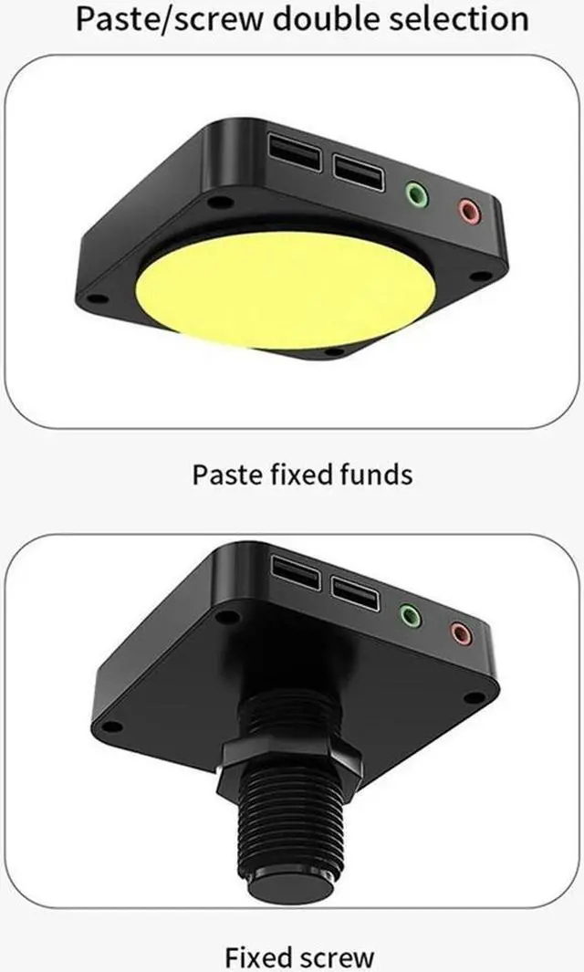 Alt view image 4 of 4 - Ruth's sister 2X Computer Desktop Power Switch External PC Host Power Supply On/Off Push Button Switch, Dual USB And Audio Ports