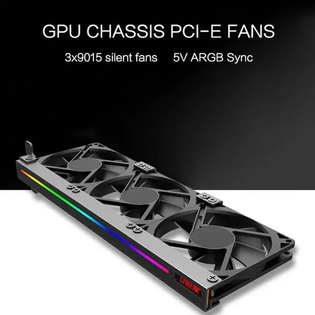 Alt view image 2 of 4 - Ruth's sister Universal GPU Cooling Fan 3X90mm ARGB Sync Lighting 5V Addressable RGB Silent Chassis PCI Graphics Card Cooler Fan