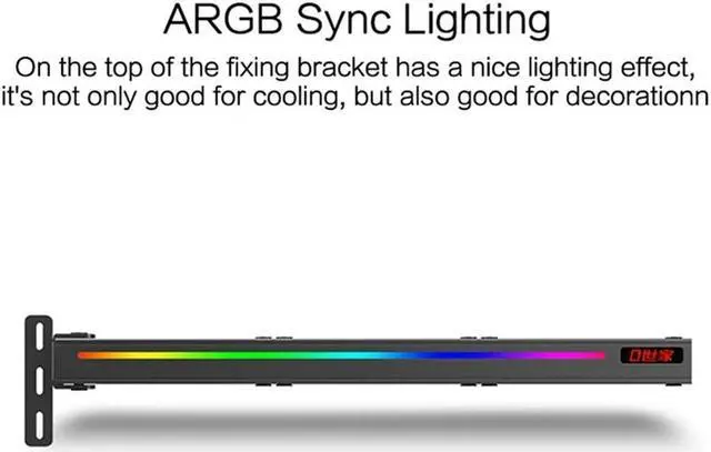 Alt view image 4 of 4 - Ruth's sister Universal GPU Cooling Fan 3X90mm ARGB Sync Lighting 5V Addressable RGB Silent Chassis PCI Graphics Card Cooler Fan