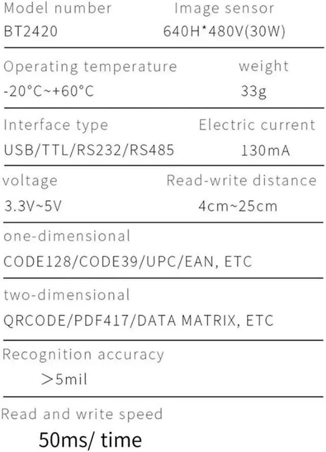 Alt view image 3 of 4 - Ruth's sister BT2420 Small Bar Code Scanner USB TTL RS232 Embedded 1D 2D Barcode Reader QR Code Scanner Module For Vending Machine