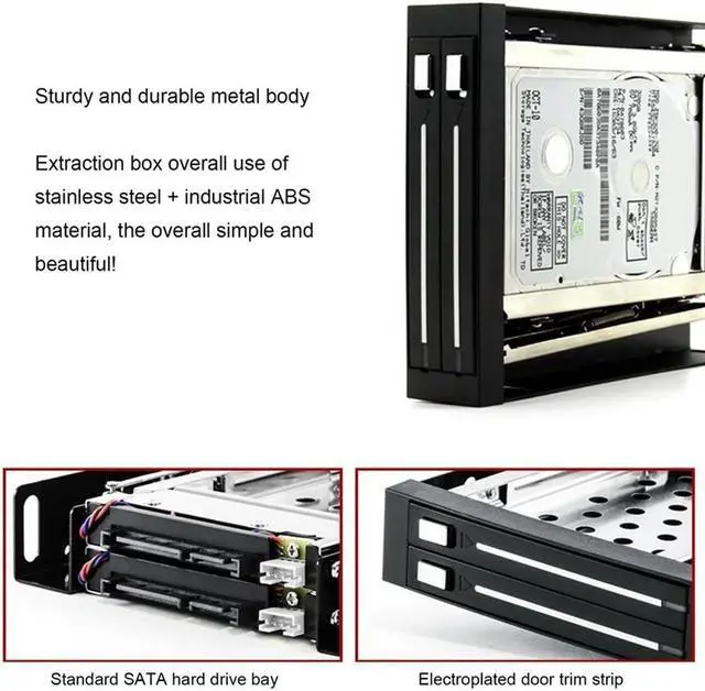 Alt view image 2 of 4 - Ruth's sister 2.5 Inch SSD HDD Enclosure Tray 2-Bay Disk Drive SATA Floppy Drive Enclosure Hard Disk Enclosure Extraction Box