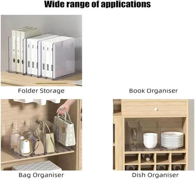 Alt view image 2 of 4 - Ruth's sister Acrylic Desktop File Sorter Organizer, 4 Compartments Mail Organizers For Desk, For Desktop, Shelf, Office,Organizer