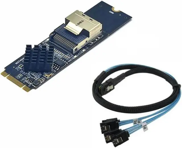 Main image of Ruth's sister M.2 NVME To Mini SAS SFF-8087 Expansion Card Support 4 Port SATA3.0 6Gbps HDD SSD SATA Controller SFF8087 To M2 NVME Durable