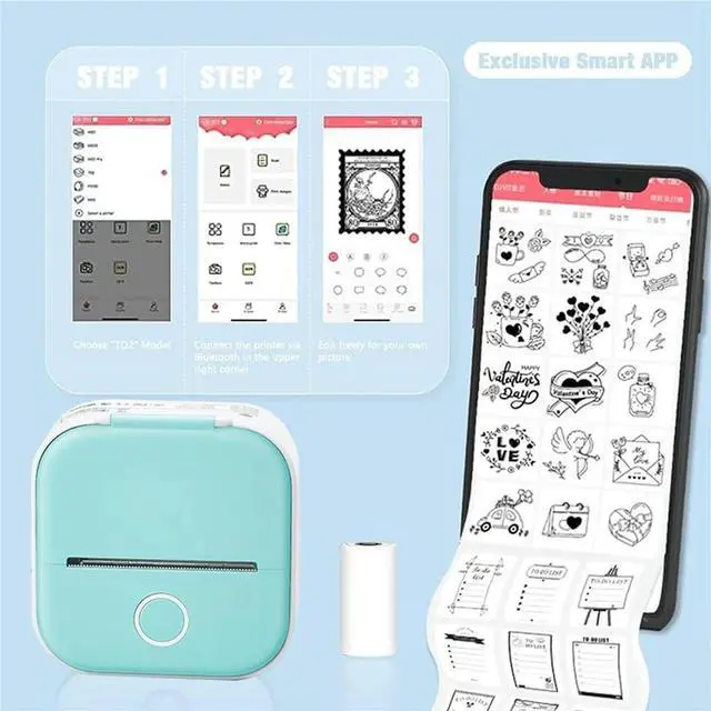 Alt view image 2 of 4 - Ruth's sister Doodle Dash Printer,Inkless Bluetooth Sticker Pocket Printer, Portable Bluetooth Printer For Photos, Notes,DIY Scrapbook Durable