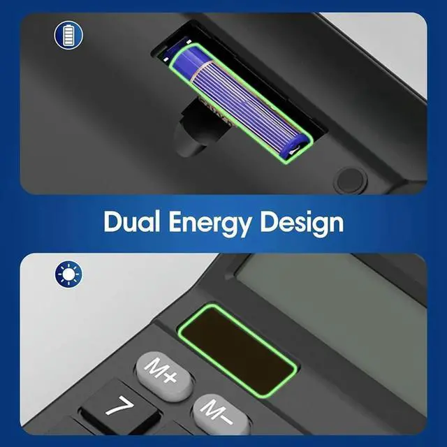 Alt view image 2 of 4 - Ruth's sister Calculator LCD Writing Tablet, 12-Digit Large Display Desk Calculator With Magnetic Stylus, Solar And Supported Durable