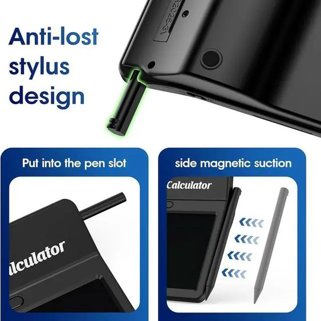 Alt view image 3 of 4 - Ruth's sister Calculator LCD Writing Tablet, 12-Digit Large Display Desk Calculator With Magnetic Stylus, Solar And Supported Durable