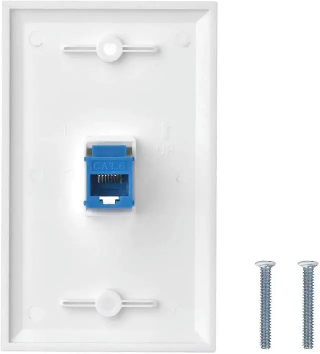 Alt view image 3 of 4 - Ruth's sister 24X Cat6 Ethernet Wall Plate Outlet 1 Port RJ45 Network Female To Female Keystone Wall Coupler Jack Plate White & Blue