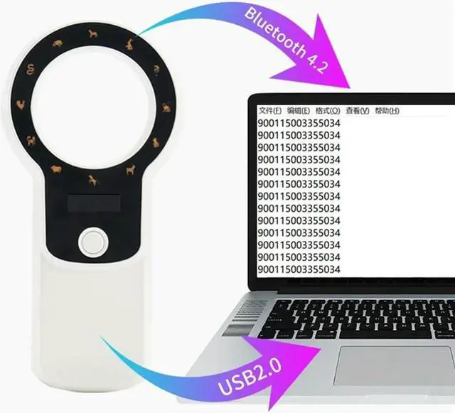 Alt view image 4 of 4 - Ruth's sister Bluetooth Animal Scanner With Storage Chip Identification Reader For Dogs And Cats 134.2/125Khz
