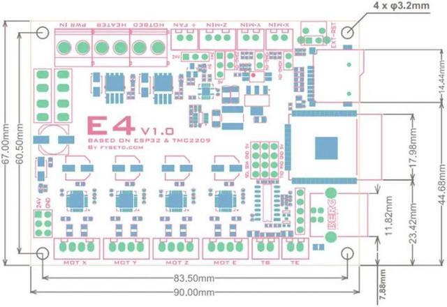 Alt view image 2 of 4 - Ruth's sister E4 V1.0 ESP32 Motherboard Control Board 3D Printer Motherboard Accessories TMC2209 Drives With External Antenna