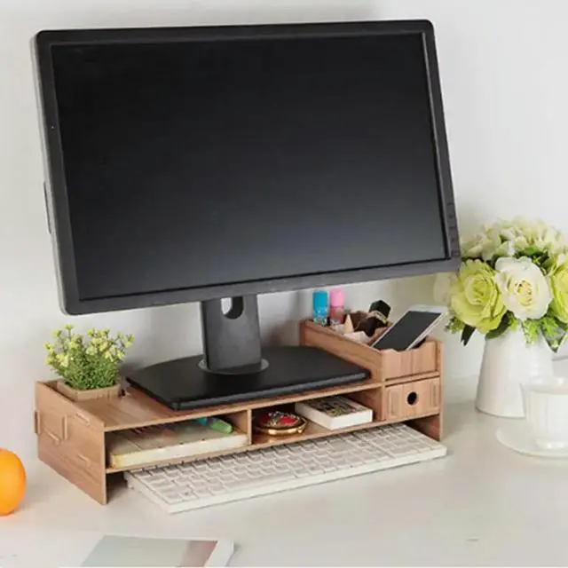 Alt view image 4 of 4 - Ruth's sister 1Pcs Desktop Monitor Stand Computer Screen Riser & 1Pcs Telescopic Folding Bookshelf Metal Appearance Bookshelf