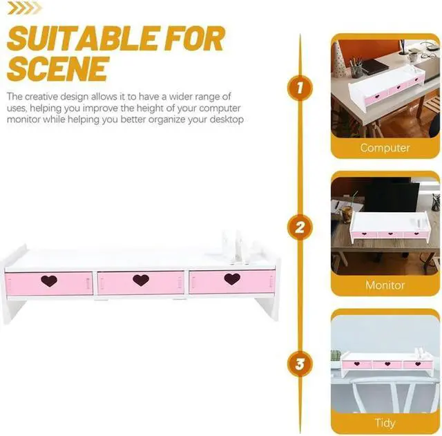Alt view image 2 of 4 - Ruth's sister Laptop Monitor Stand Desk Top Organizer Shelf Computer Screen Riser Heightened Rack Pvc Office Support Mount