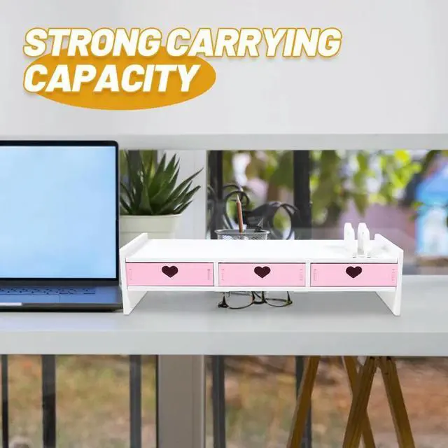 Alt view image 4 of 4 - Ruth's sister Laptop Monitor Stand Desk Top Organizer Shelf Computer Screen Riser Heightened Rack Pvc Office Support Mount