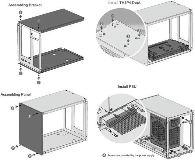 Alt view image 4 of 4 - Ruth's sister SFX Case For TH3P4G3 Thunderbolt-Compatible GPU Dock For Laptop Notebook To Graphic Card For SFX Flex (1U) Power Supply Durable