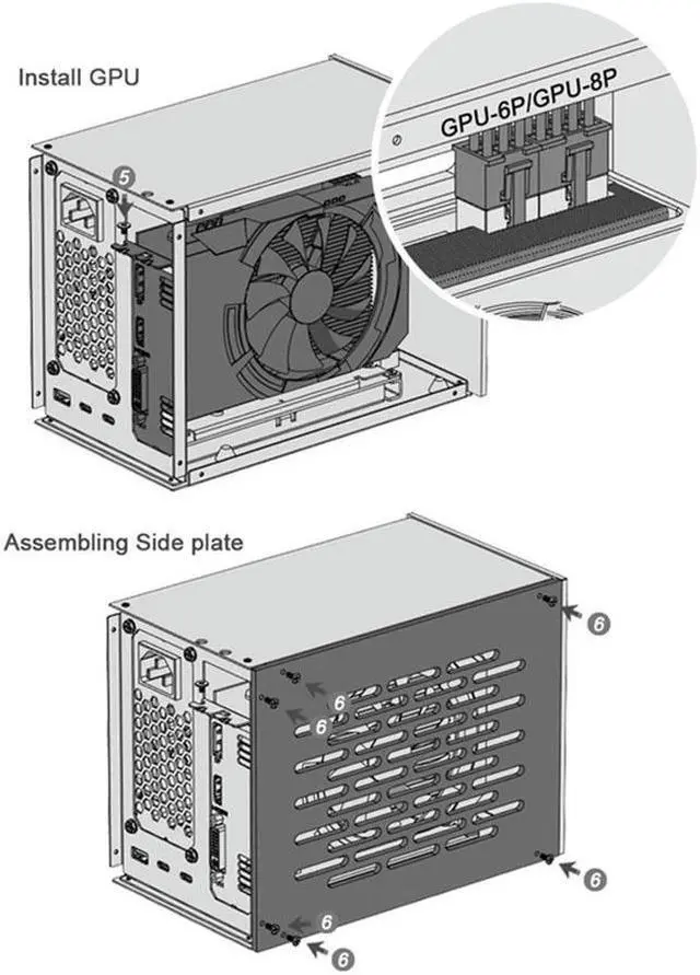 Alt view image 2 of 4 - Ruth's sister SFX Case For TH3P4G3 Thunderbolt-Compatible GPU Dock For Laptop Notebook To Graphic Card For SFX Flex (1U) Power Supply Durable