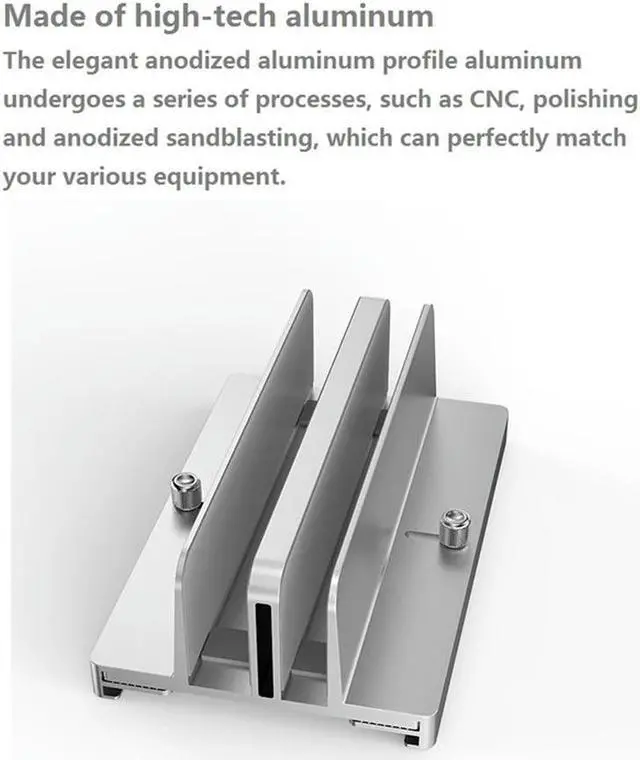 Alt view image 2 of 4 - Ruth's sister JIUSHARK 2 Pcs Universal Vertical Laptop Stand Aluminum Desktop Stand Holder With Adjustable Dock JSNB-8 & JSNB-2