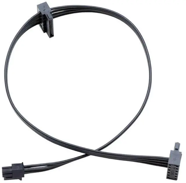 Main image of 2Pcs Mini 4Pin to Dual 15Pin SATA HDD Power Cable Mini 4P to Serial SSD Dual HDD Power Cable, 45cm/17.7Inch-AB01
