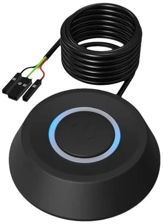 Main image of Computer Desktop Switch 1.8m PC Motherboard External Start Power LED Light Button Extension Cable Round Startup Switch A-AB01