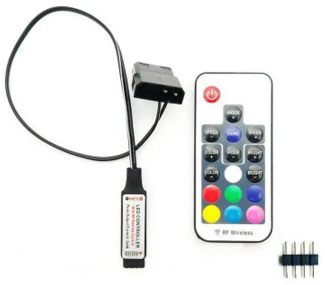 Main image of Computer Fan Lighting Effect Controller,5V 3-Pin/12V 4-Pin RGB Fan Equipment Wire Control/Remote Controller with On/Off-AB01