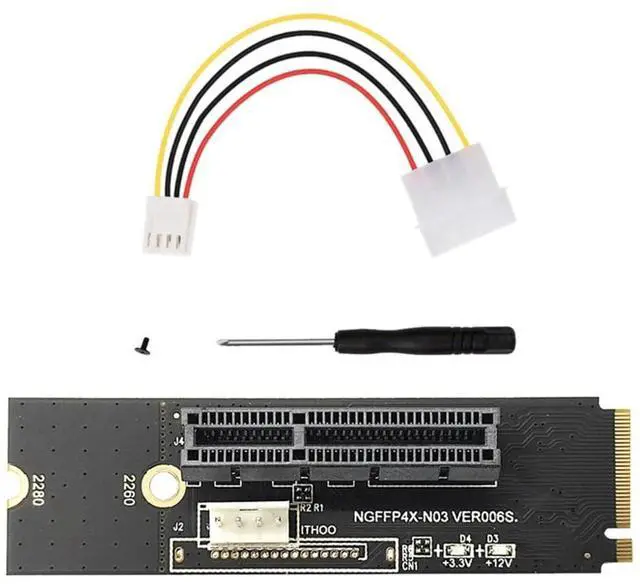Main image of NGFF M2 to PCI-E 4X X1 Slot Riser Card M2 Key M to PCI Express X4 Adapter with LED Indicator for Miner Mining-AB01