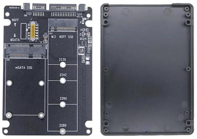 Main image of M.2 NGFF MSATA SSD to SATA 3.0 Adapter Card 2 in 1 Converter Card M.2 SSD Adapter Card External Hard Drive Enclosure-AB01