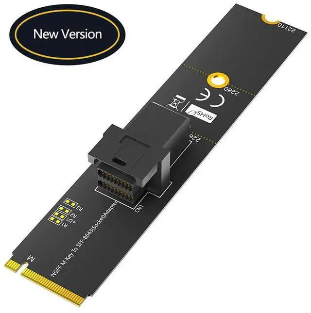 Main image of M.2 NVME M Key to MiniSAS HD SFF-8643 Adapter Expansion Card Riser Support U.2 SFF-8639 PCIE NVME SSD for 750 2.5" U.2 SSD