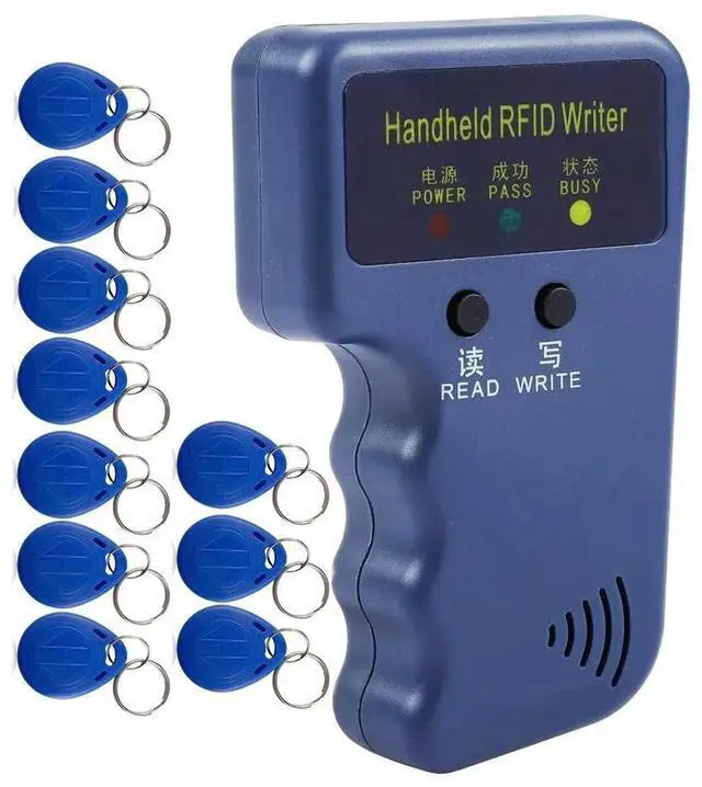 Main image of Handheld 125KHz RFID Reader Writer Duplicator Copier, Upgrade ID Card Cloner Programmer, with 10Pcs Rewritable Cards-AB01