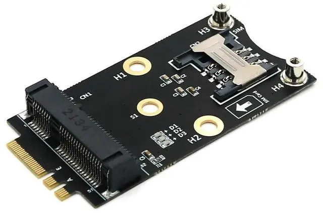 Main image of M.2 Wifi Adapter Mini PCIE Wireless Network Card to M2 NGFF Key A+E Wifi Card Raiser with SIM Card Slot-AB01