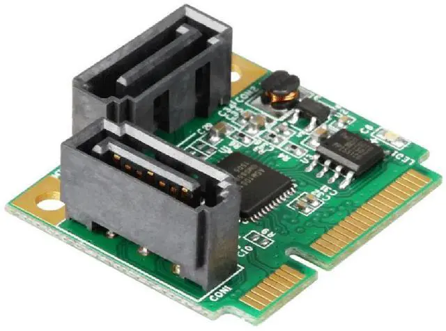 Main image of Mini PCI Express 2 Internal SATA III ( 6Gb /S) ASM1061R Controller Card 2 SATA 3.0 6Gbps Ports SSD Expansion Card-AB01
