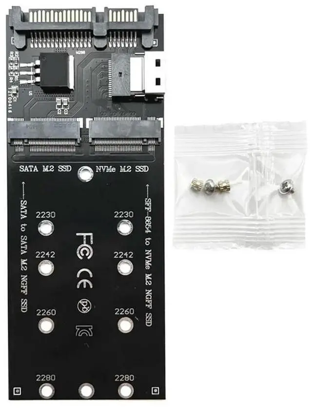 Main image of M2 SSD Adapter M.2 SATA Ngff SSD to SATA + M2 NVME SSD to SFF-8654 Converter SATA to M2 Expansion Card-AB01