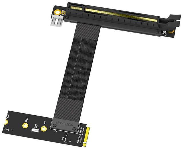 Main image of M.2 NGFF Key M to PCIe 16x Graphics Card Riser Adapter Card, Nvme to PCI-Express 16X Extension Cable(Left Direction)-AB01