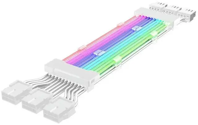 Main image of PC Case PSU Extension ARGB Cable ATX 3X8PIN PCI-E GPU Neon Color Line ARGB Streamer Transfer Graphics Card Power Cable-AB01