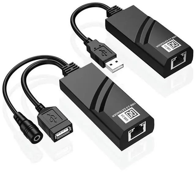 Main image of USB 2.0 Extender over Cat5 Cat5E Cat6 Ethernet Cable Transfer Up to 100M RJ45 Receiver with DC5V/2A Power Adaptor (EU)-AB01