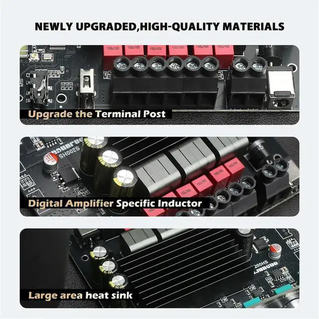 Main image of S200HS Bluetooth 5.2 Subwoofer Digital Amplifier Board 2.1 Channel 100W+100W+200W Wide Voltage 12-24V Stereo Hifi-AB01