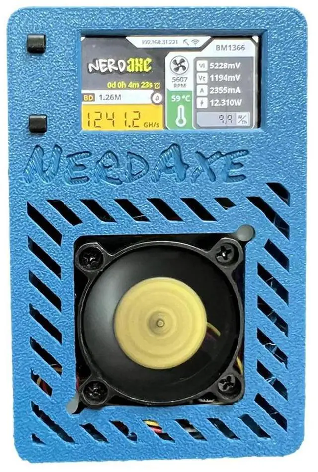 Main image of NerdAxe Miner Nerdminer 500Gh/S S19XP BM1366 ASIC Bitcoin Mini Miner 1.9inch Display Lottery Mining UK PLUG-AB01